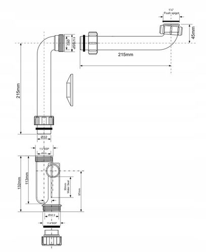 ODPŁYW PRZYŚCIENNY SYFON UMYWALKOWY OSZCZĘDZAJĄCY MIEJSCE SOLIDNY MCALPINE na Arena.pl