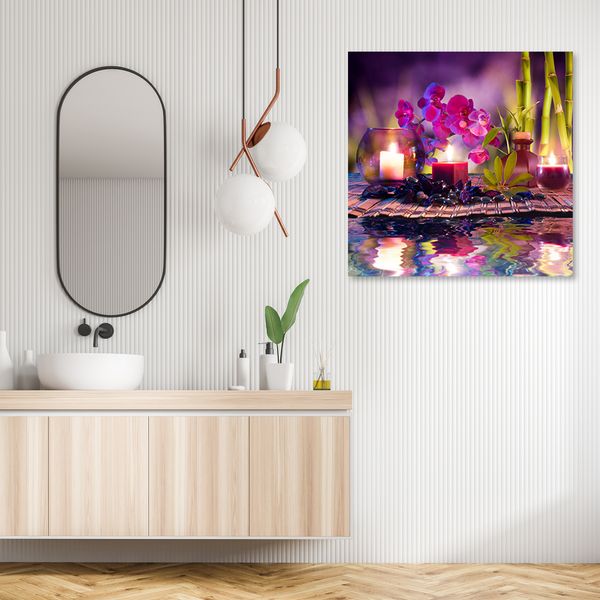 OBRAZ NA PŁÓTNIE Spa Orchidea Świeca zdjęcie 1