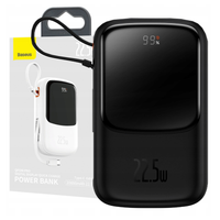 powerbank baseus qpow pro z kablem usb-c, usb-c, usb, 10000mah, 22.5w