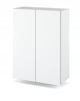 SZAFKA ŁAZIENKOWA WISZĄCA 60CM BIAŁA MATOWA DWUDRZWIOWA BEZUCHYWTOWA