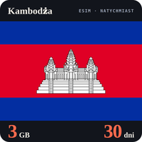 Karta eSIM Internet Kambodża 3 GB na 30 dni - bez rejestracji