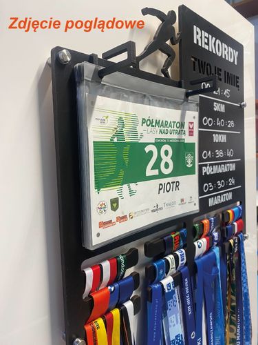Wieszak na medale i numery startowe REKORDY RUN twoje imię  345.1 na Arena.pl