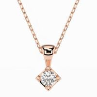 naszyjnik z różowego srebra 925 z diamentem (brylantem) 0,08 ct lab