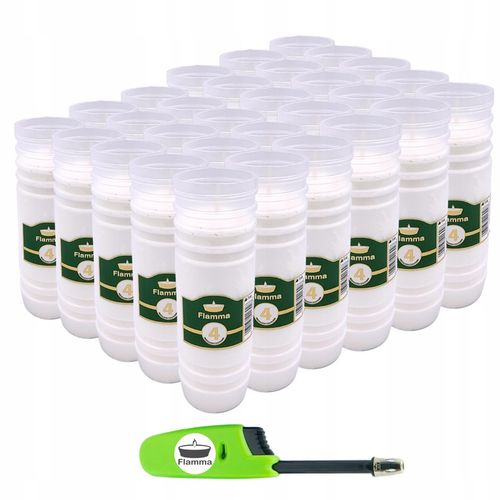 WKŁADY DO ZNICZY PARAFINOWE 4 DNI 96H 30 SZTUK ZNICZE + ZAPALNICZKA GRATIS na Arena.pl