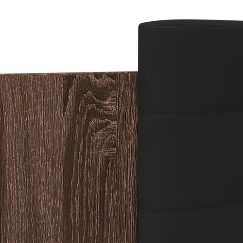 Rama łóżka z wezgłowiem i LED, brązowy dąb, 90x200 cm na Arena.pl