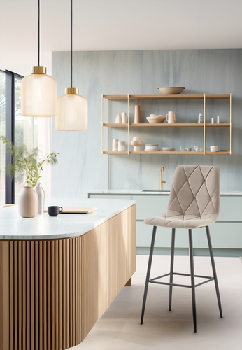 Hoker tapicerowany Nova2 H111 krzesło barowe taupe loft na Arena.pl