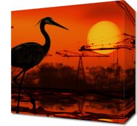 Obraz 30x30cm Zmierzch Industrialny Żurawia