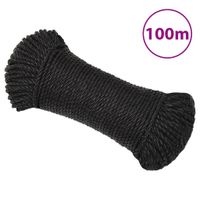 Linka robocza, czarna, 3 mm, 100 m, polipropylen