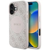 Etui Guess 4G Circle Classic Logo MagSafe do iPhone 16 różowy