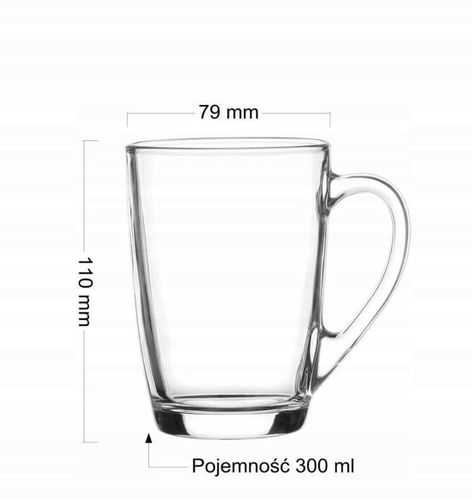 6x szklanki kubki z uchem do kawy latte herbaty Ala 300ml na Arena.pl
