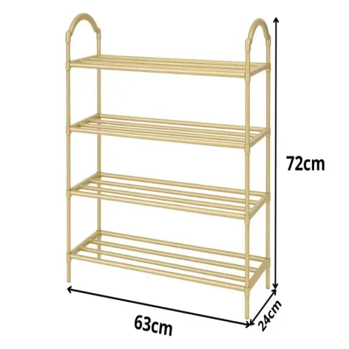 Półka na buty obuwie organizer szafka piętrowa złoty regał 4 poziomy na Arena.pl