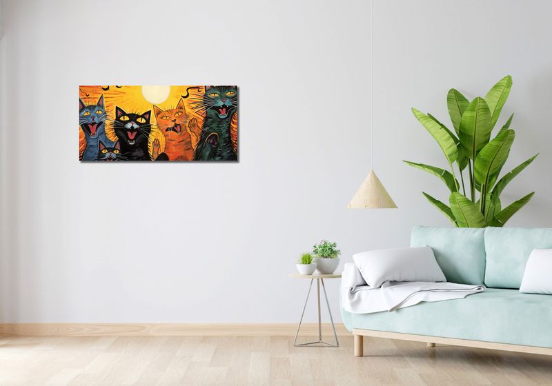 Obraz 90x40cm Kocie Koncertowanie zdjęcie 2