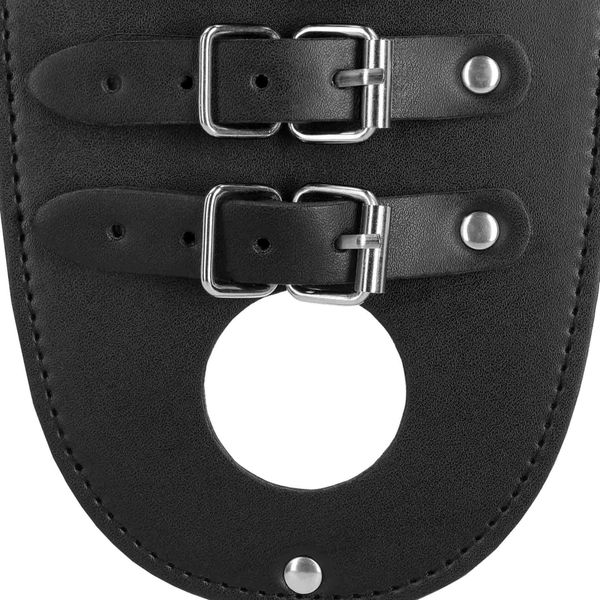 Pu Leather Chastity Belt With Straps - Black zdjęcie 6