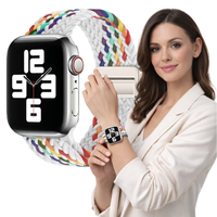 Pasek do Apple Watch 42mm 44mm 45mm 49mm pleciony bransoleta biały KOLORY