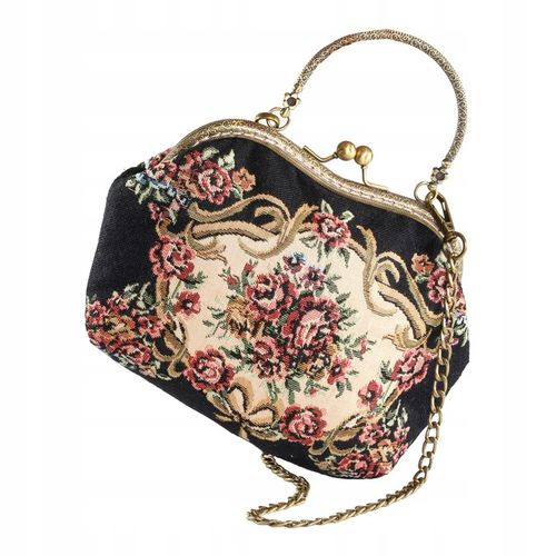 Kwiatowa torebka z górnym uchwytem, torebka wieczorowa Kiss Lock dla na Arena.pl