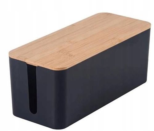 ORGANIZER POJEMNIK PUDEŁKO MASKOWNICA NA KABLE LISTWY DUŻY BIUROWY CZARNY L na Arena.pl