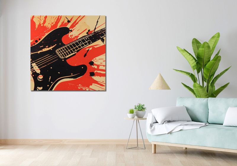 Obraz 100x100cm Gitara Elektryczna zdjęcie 2