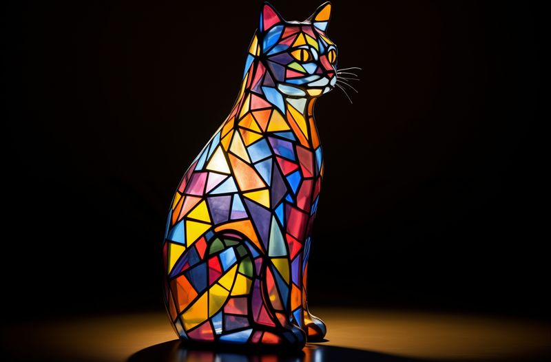 Plakat 86,4x56,8cm Koci Witraż zdjęcie 1