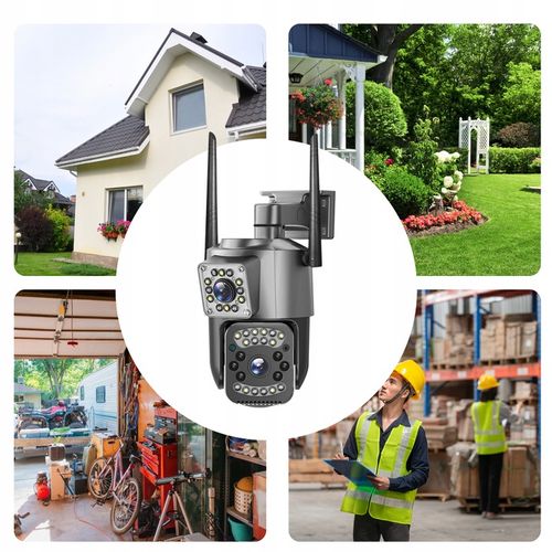 PODWÓJNA ZEWNĘTRZNA KAMERA WIFI 4MPX OBROTOWA BEZPRZEWODOWA QUADHD DETEKCJA na Arena.pl