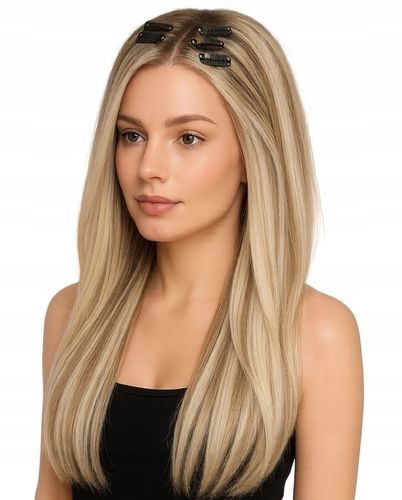 DOCZEPIANE WŁOSY Jak Naturalne Clip In Dopinki Proste Długie 6 Taśm 60cm na Arena.pl