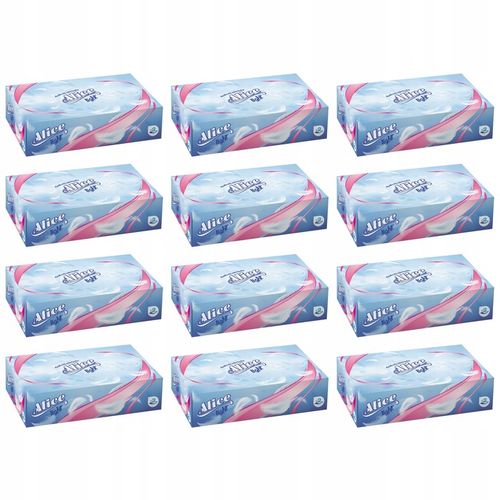 12x100 szt. Chusteczki higieniczne w pudełku bezzapachowe Alice 2 warst. na Arena.pl