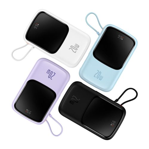 Powerbank 10000mAh USB USB-C iPhone Lightning + kabel USB-C - czarny na Arena.pl