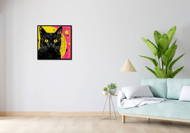 Plakat 60x60cm Neonowy Kocur zdjęcie 4