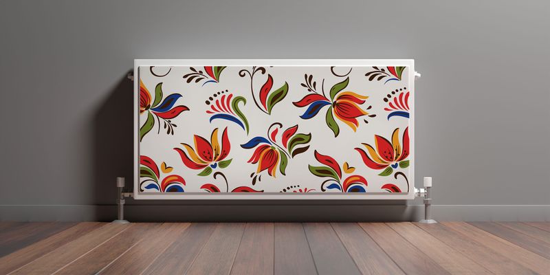 Osłona MAGNETYCZNA Grzejnika KWIATY Barwny Ludowy Wzór 80cm x 60cm zdjęcie 3