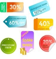 NAKLEJKI ETYKIETY cięte po obrysie dowolny kształt