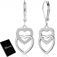 Kolczyki srebrne wiszące kolczyki angielskie rodowane srebro dla kobiety