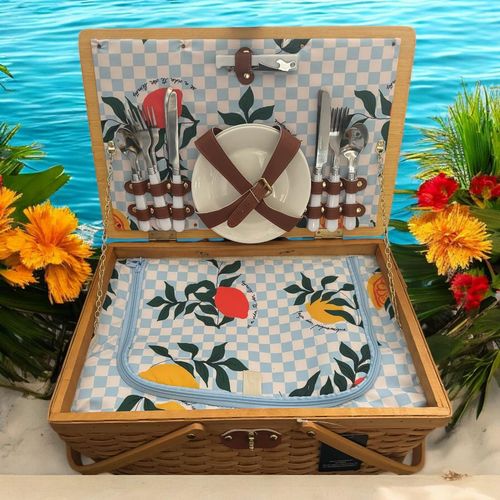 KOSZ PIKNIKOWY z WIKLINY NA PIKNIK 4os TERMOTORBA STOLIK na PREZENT ŚWIĘTA na Arena.pl