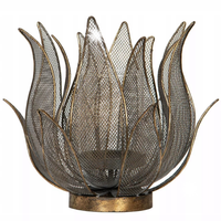 LAMPION ZŁOTY METALOWY KWIAT do salonu z kloszem skandynawski 24cm