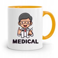 Kubek Żółty Dla Doktora Lekarz Doktor Medical Z Nadrukiem Ze Zdjęciem
