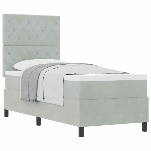 Łóżko sprężynowe z materacem Jasnoszary 80 x 200 cm Aksamit na Arena.pl