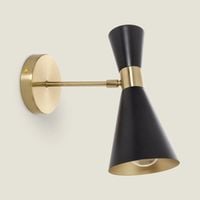 Lampa Ścienna Kinkiet Czarny Złoty Nowoczesny Loft Regulowana Metal E27