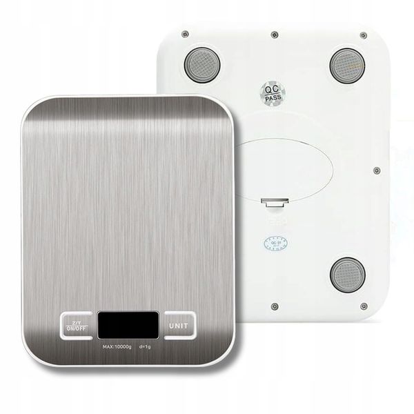 ELEKTRONICZNA PRECYZYJNA WAGA KUCHENNA DO 10KG SREBRNA LCD +BATERIE GRATIS zdjęcie 4