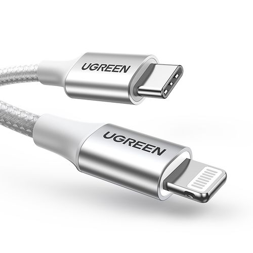 kabel przewód usb-c - iphone lightning mfi 1m - srebrny na Arena.pl