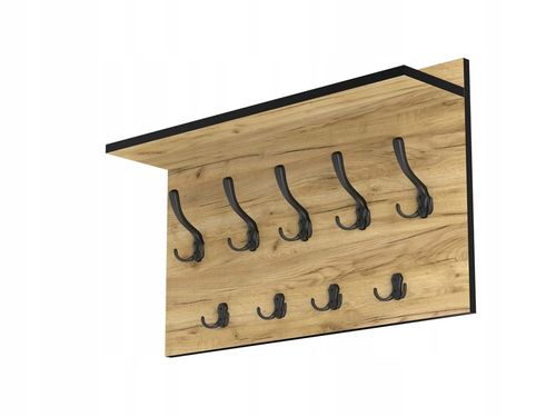 duży wieszak ścienny na ubrania dąb, hak czarny na Arena.pl