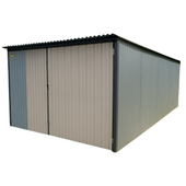 Garaż blaszany blaszak 3x5 na budowę drugi gatunek brama dwuskrzydłowa