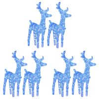 Świąteczne renifery, 6 szt., 240 niebieskich LED, akryl