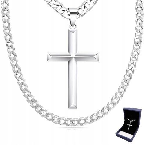 Srebrny ŁAŃCUSZEK Z KRZYŻYKIEM Krzyż WŁOSKI Łańcuch Naszyjnik + GRATIS na Arena.pl