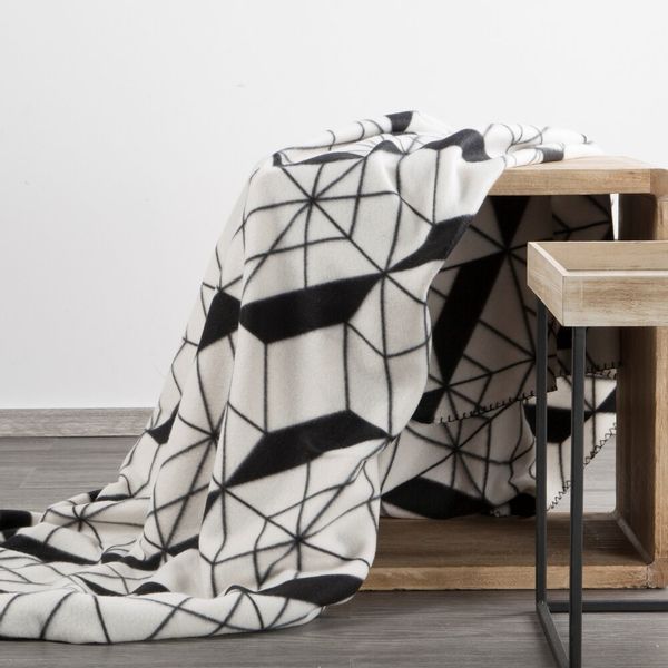 Koc narzuta GEO 150x200 Design91 ekri czarna geometria zdjęcie 1