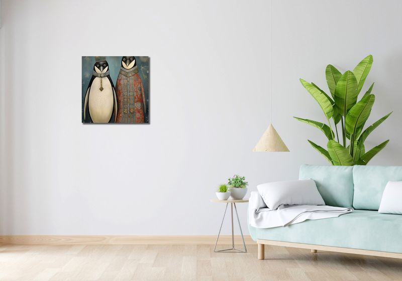 Obraz 50x50cm Królewskie Pingwiny zdjęcie 2