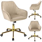 eleganckie krzesło corum obrotowe biurowe do biura fotel beżowe jumihome