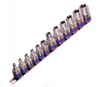 KOMPLET NASADEK 3/8-1/2 12SZTUK E4-E20 CHROM SZYNA 7113PR KING TONY
