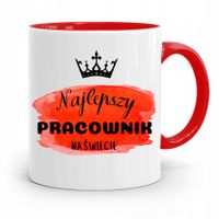Dla Pracownika Kubek Czerwony Najlepszy Na Świecie Z Nadrukiem Ze Zdjęciem