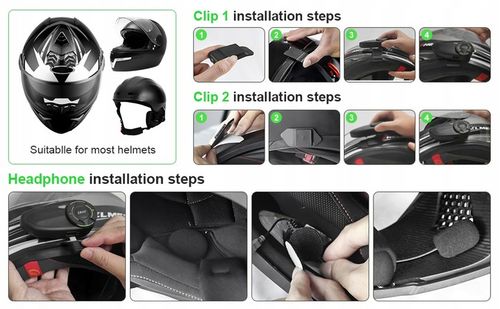 INTERKOM MOTOCYKLOWY EJEAS Q8 DO 6 KIEROWCÓW JEDNOCZEŚNIE RADIO FM BT 5.1 na Arena.pl