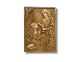 Pamiątka Komunii dla Dziewczynki Obraz Drewniany Jezus Płaskorzeźba Prezent