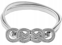 Srebrny Pasek Metalowy Damski Sprężynka Pancerka