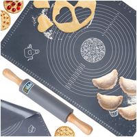 Duża STOLNICA SILIKONOWA wałek kuchenny do ciasta mata pieczenia wałkowania